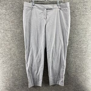 Lane Bryant Dress Pants Women 18 Plus Gray Striped High Rise Flat Front Skinny